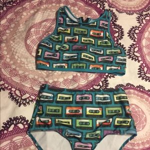 Retro cassette tape Mod cloth swim suit bikini
